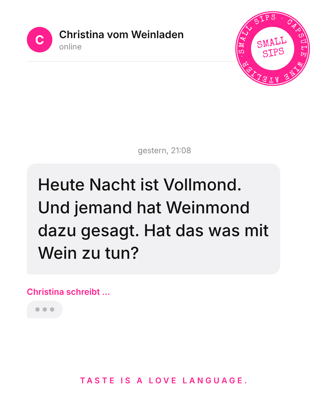Small Sips Weinmond aus dem Weinladen in Bad Schönborn: Hat der Vollmond im Oktober was mit Wein zu tun?